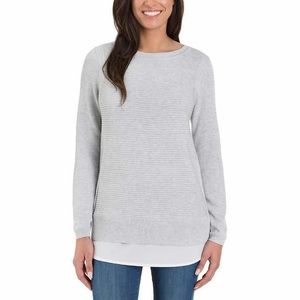 Hilary Radley Light Gray Tunic Sweater - Size M